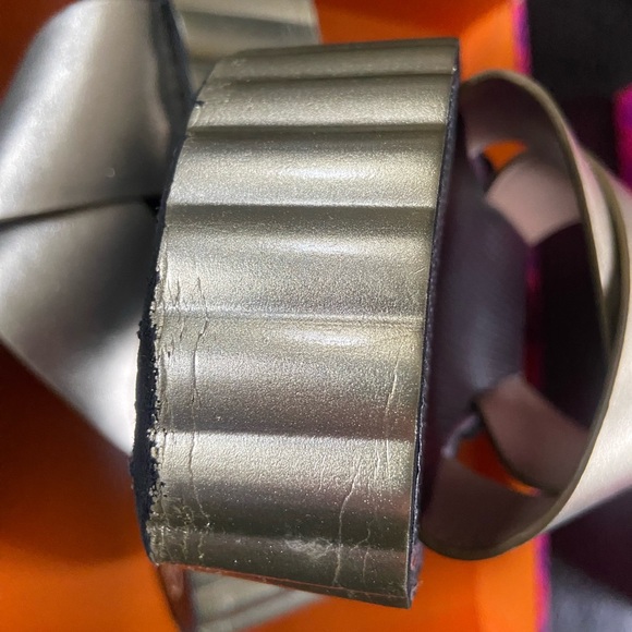 Tory Burch Metallic Slide Sandals - Picture 3 of 4